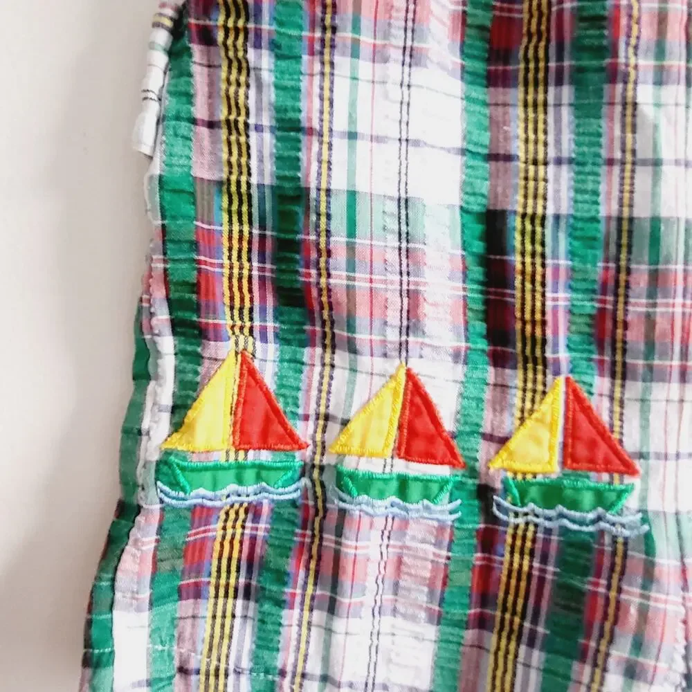 Sailboat plaid romper size 3-6M